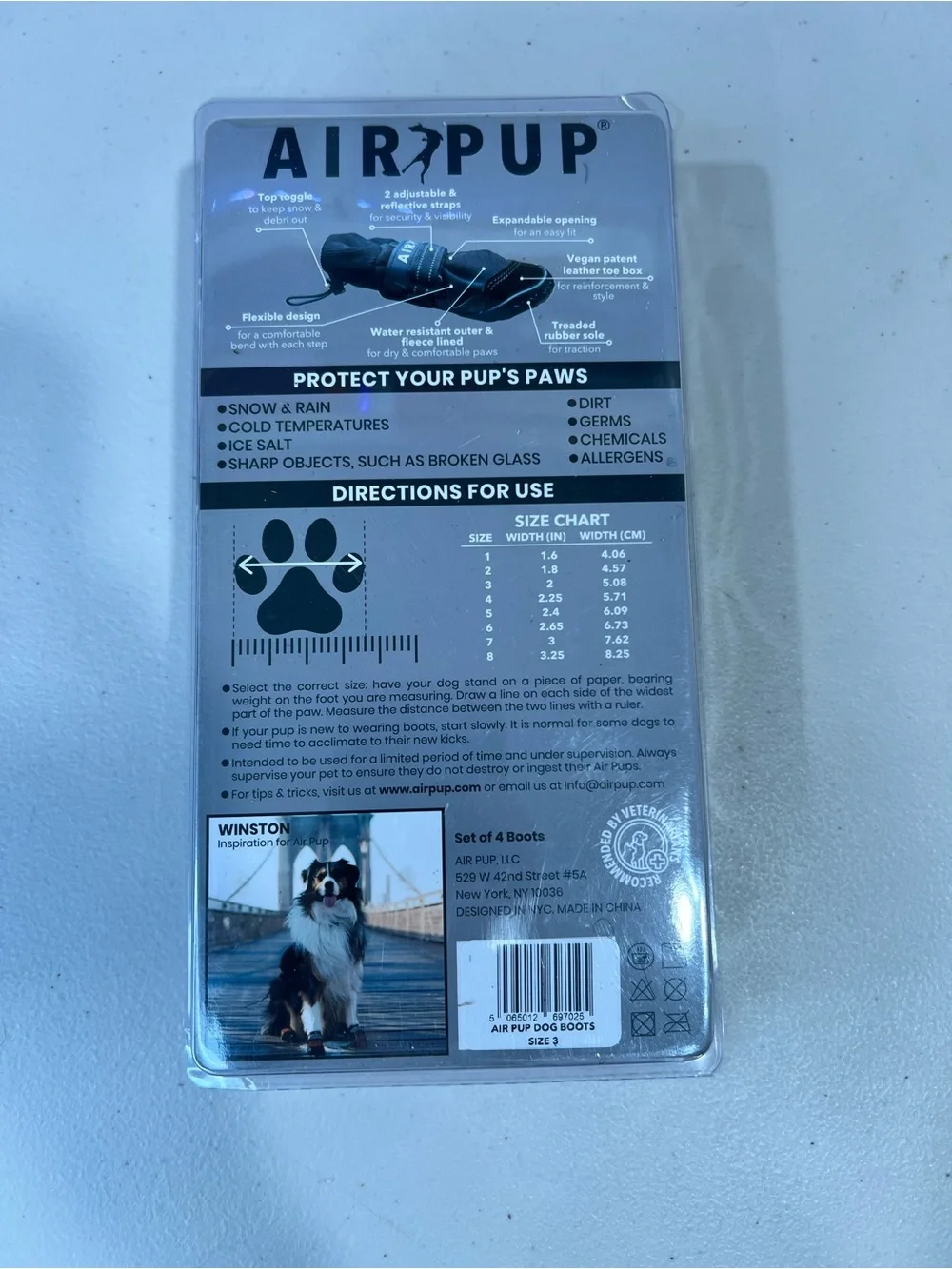 AirPup Black Dog Boots - Pack of 4